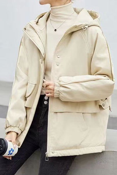 Casual Hooded Utility Padded Jacket - liwisi