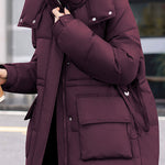 Casual Hooded Quilted Padded Jacket with Drawstring Waist - liwisi