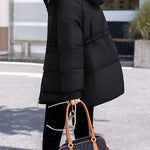 Casual Hooded Quilted Padded Jacket with Drawstring Waist - liwisi