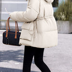 Casual Hooded Quilted Padded Jacket with Drawstring Waist - liwisi