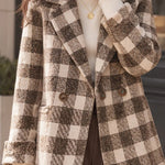 French Vintage Plaid Notched Lapel Jacket - liwisi