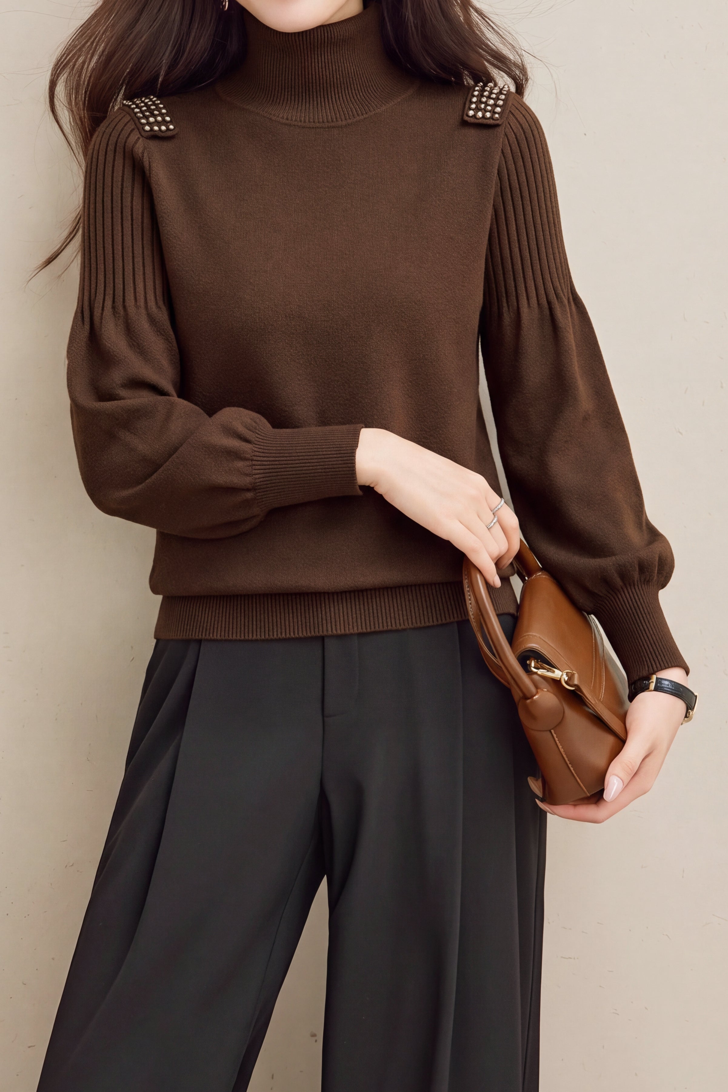 French Chic Turtleneck Long Sleeve Knit Sweater - liwisi
