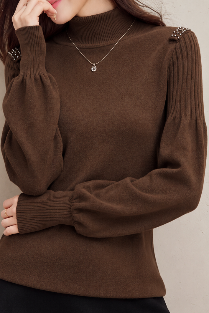 French Chic Turtleneck Long Sleeve Knit Sweater - liwisi