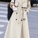 Versatile Double Breasted Belted Long Trench Coat - liwisi