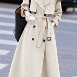 Versatile Double Breasted Belted Long Trench Coat - liwisi