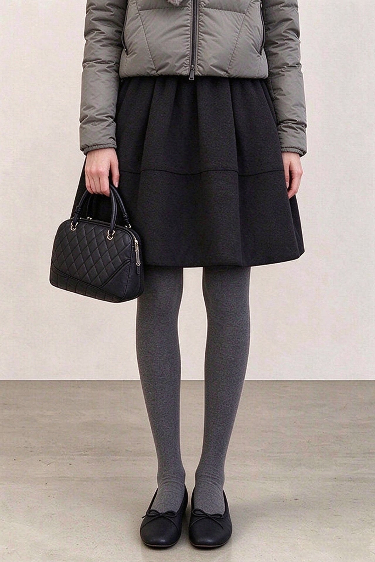 Casual Elastic Waist A-Line Wool Blend Mini Skirt - liwisi
