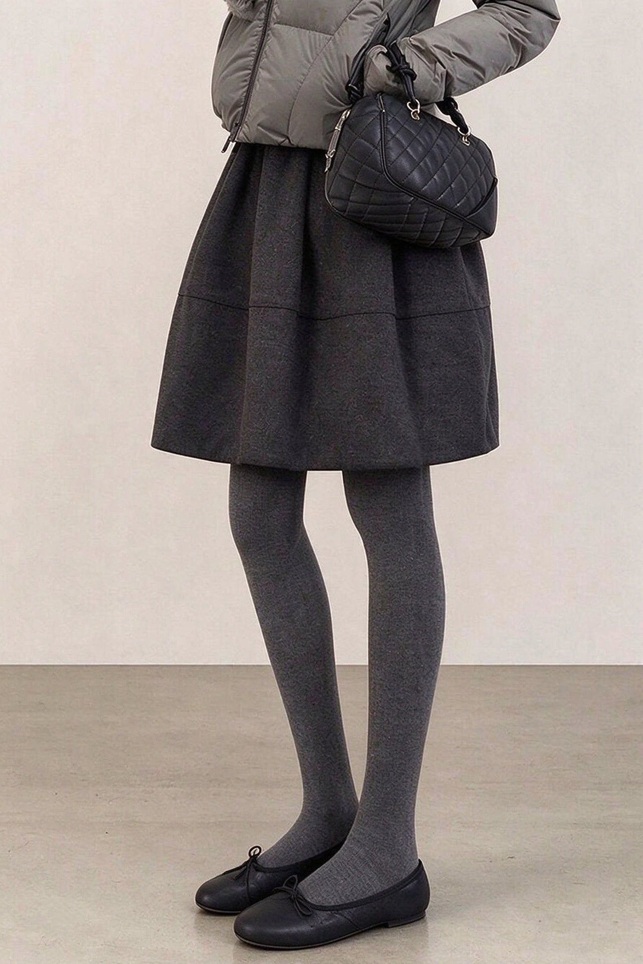 Casual Elastic Waist A-Line Wool Blend Mini Skirt - liwisi