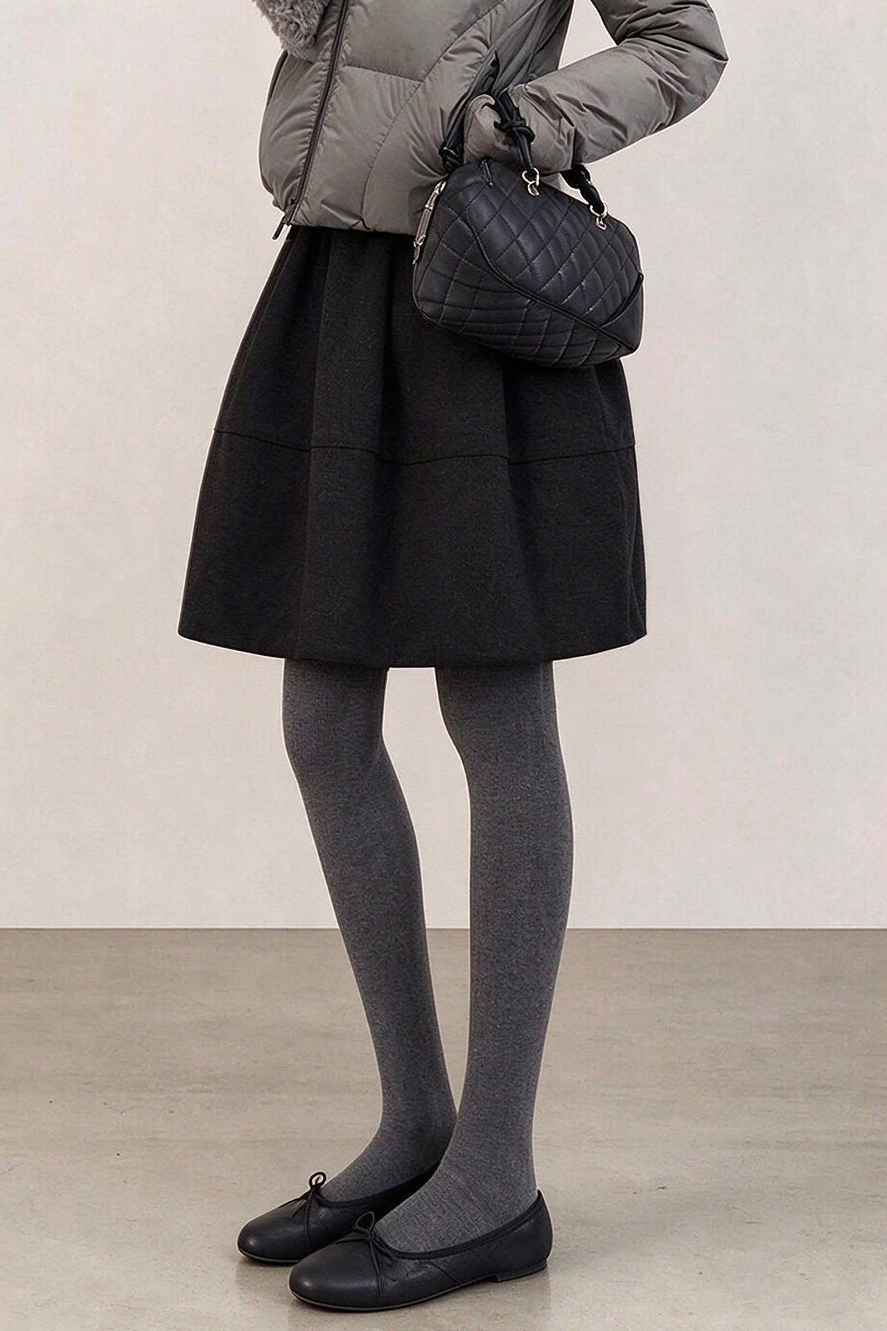 Casual Elastic Waist A-Line Wool Blend Mini Skirt - liwisi