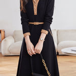 Versatile Colorblock Belted Waist Dress - liwisi