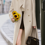 Chic Double Breasted Notched Lapel Wool Blend Coat - liwisi