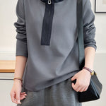 Casual Colorblock Hooded Half Zip Long Sleeve Sweatshirt - liwisi