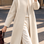 Chic Stand Collar Mid-Length Wool Blend Coat - liwisi