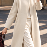 Chic Stand Collar Mid-Length Wool Blend Coat - liwisi