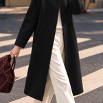 Chic Stand Collar Mid-Length Wool Blend Coat - liwisi