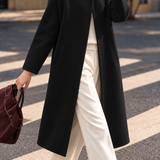 Chic Stand Collar Mid-Length Wool Blend Coat - liwisi