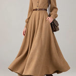 French Chic Crew Neck Balloon Sleeve Dress - liwisi