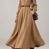 French Chic Crew Neck Balloon Sleeve Dress - liwisi