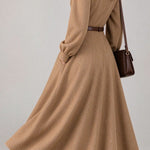 French Chic Crew Neck Balloon Sleeve Dress - liwisi
