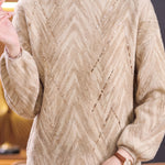 Delicate Crew Neck Beaded Balloon Sleeve Knit Sweater - liwisi