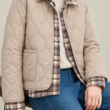 Casual Diamond Quilted Collared Padded Jacket - liwisi