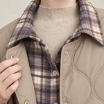 Casual Diamond Quilted Collared Padded Jacket - liwisi