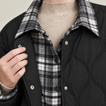 Casual Diamond Quilted Collared Padded Jacket - liwisi