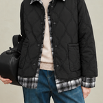 Casual Diamond Quilted Collared Padded Jacket - liwisi