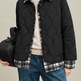 Casual Diamond Quilted Collared Padded Jacket - liwisi