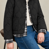Casual Diamond Quilted Collared Padded Jacket - liwisi