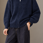 Casual Colorblock Collared Long Sleeve Knit Cardigan - liwisi
