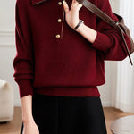 Chic Mock Neck Half Zip Long Sleeve Knit Sweater - liwisi