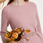 Delicate Asymmetrical Knit Sweater and Pleated Mesh Skirt Set - liwisi