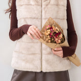 Chic Turtleneck Sleeveless Fuzzy Vest - liwisi