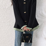 Chic Colorblock Collared Long Sleeve Shirt - liwisi