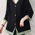 Chic Colorblock Collared Long Sleeve Shirt - liwisi