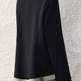 Chic Colorblock Collared Long Sleeve Shirt - liwisi