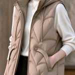 Casual Hooded Diamond Quilted Padded Vest - liwisi