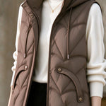 Casual Hooded Diamond Quilted Padded Vest - liwisi