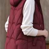 Casual Hooded Diamond Quilted Padded Vest - liwisi