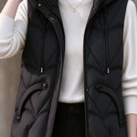 Casual Hooded Diamond Quilted Padded Vest - liwisi