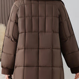 Chic Scarf Collar Quilted Mid-Length Padded Coat - liwisi