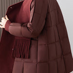 Chic Scarf Collar Quilted Mid-Length Padded Coat - liwisi