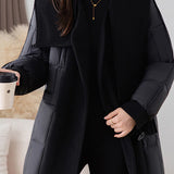 Chic Scarf Collar Quilted Mid-Length Padded Coat - liwisi