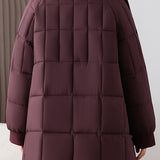 Chic Scarf Collar Quilted Mid-Length Padded Coat - liwisi