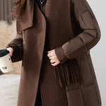 Chic Scarf Collar Quilted Mid-Length Padded Coat - liwisi