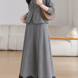 Chic Belted Collared Blazer and Skirt Set - liwisi