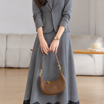 Chic Belted Collared Blazer and Skirt Set - liwisi