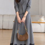 Chic Belted Collared Blazer and Skirt Set - liwisi