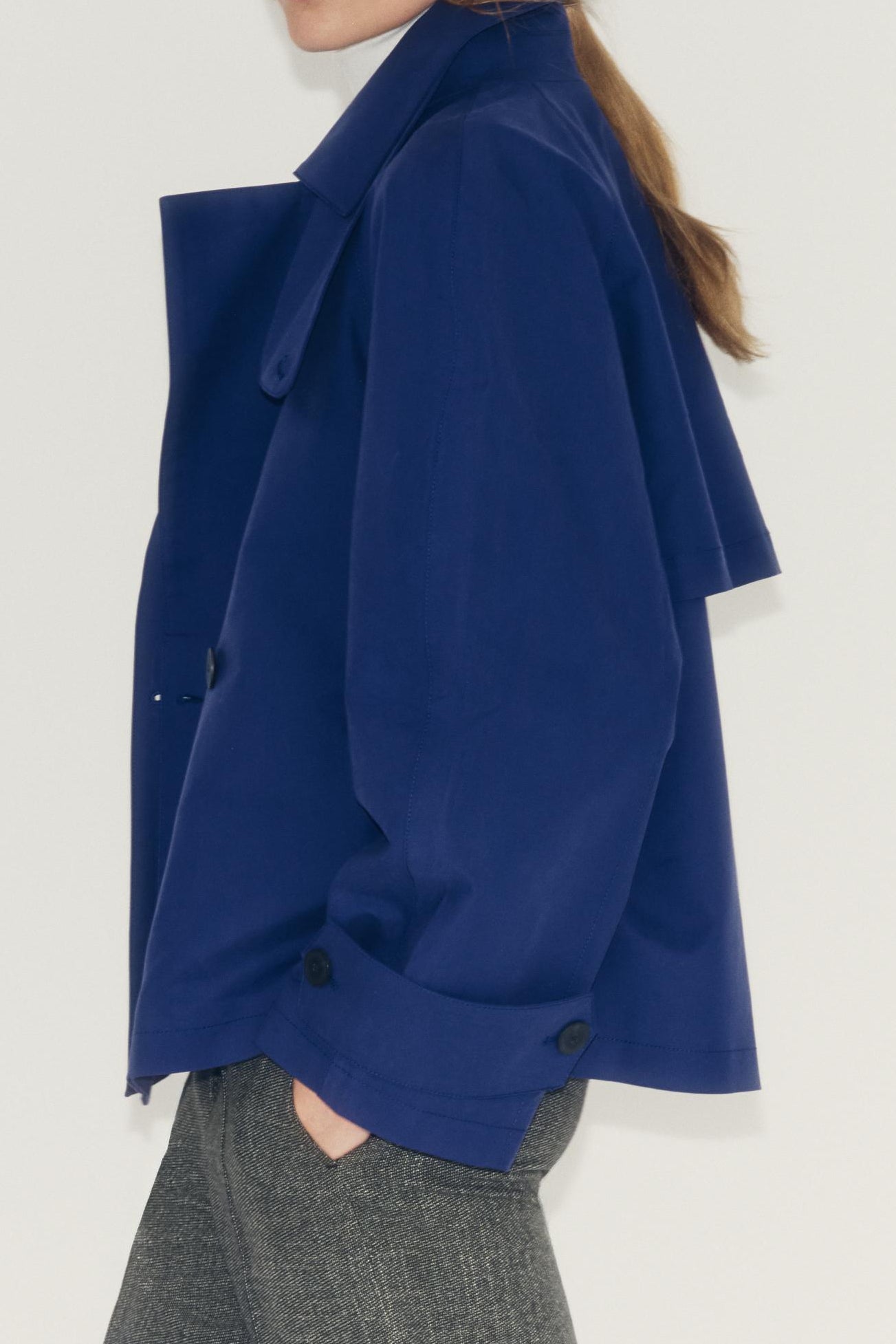 Casual Collared Cropped Trench Jacket - liwisi