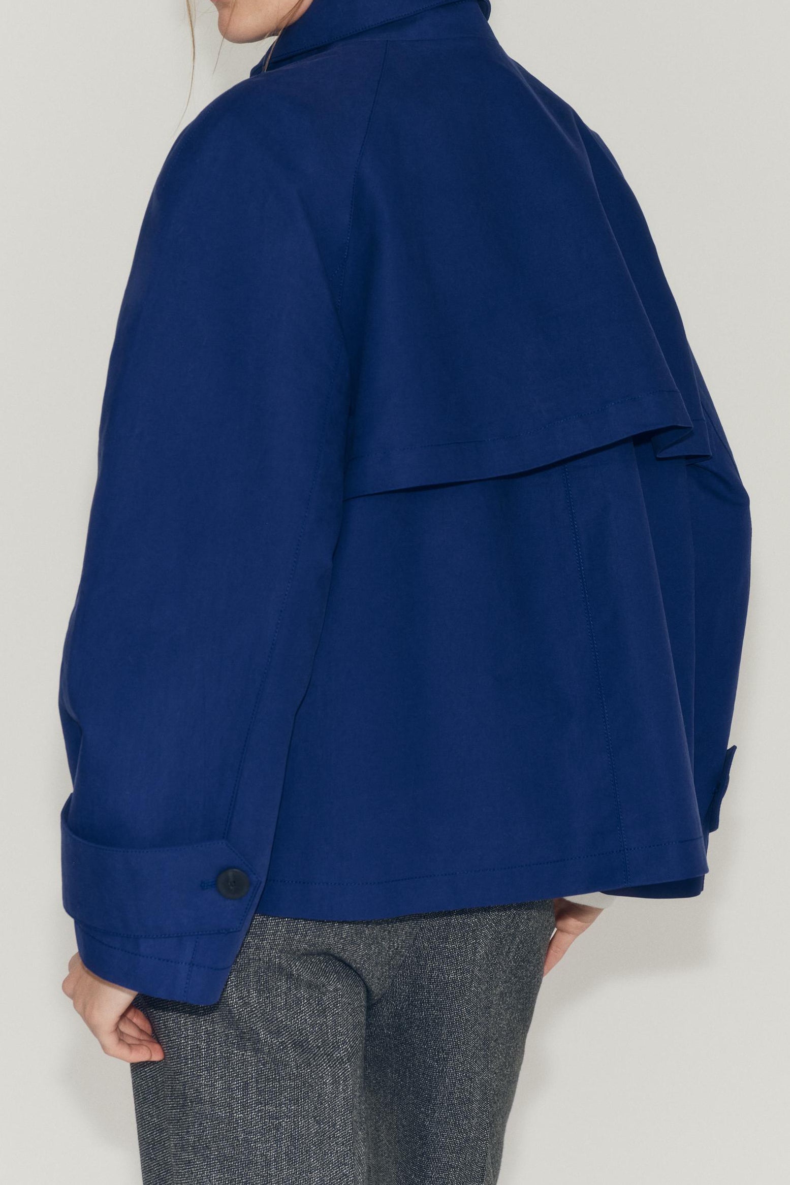 Casual Collared Cropped Trench Jacket - liwisi